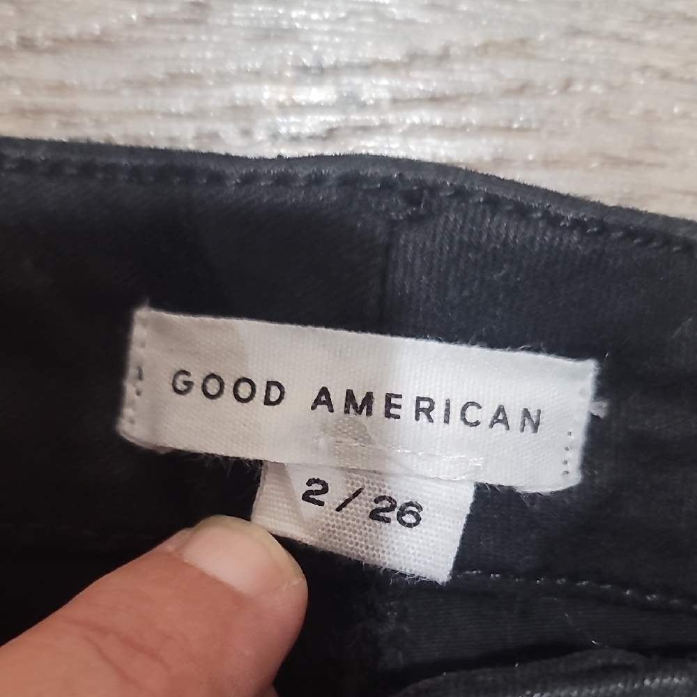 Good American Black Coated Denim Jeans - Picture 2 of 8
